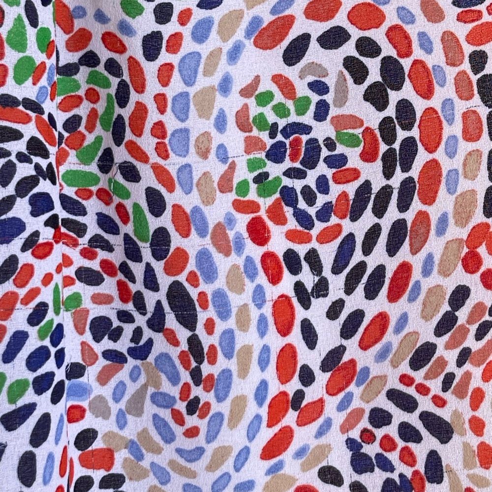 Liz Claiborne Sleeveless Multicolor Swirl Print Top White/Pink/Blue/Green Size L - Picture 5 of 9